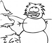 Coloriage Club Penguin Bonhomme de neige