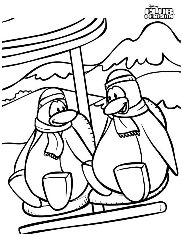 Coloriage et dessins gratuits Club Penguin en hiver à imprimer