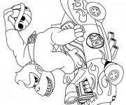 Coloriage Donkey Kong dans sa voiture