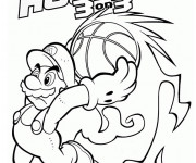 Coloriage jeux vidéo Mario Hoops