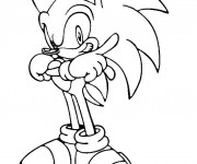 Coloriage jeux vid&eacute;o Sonic facile