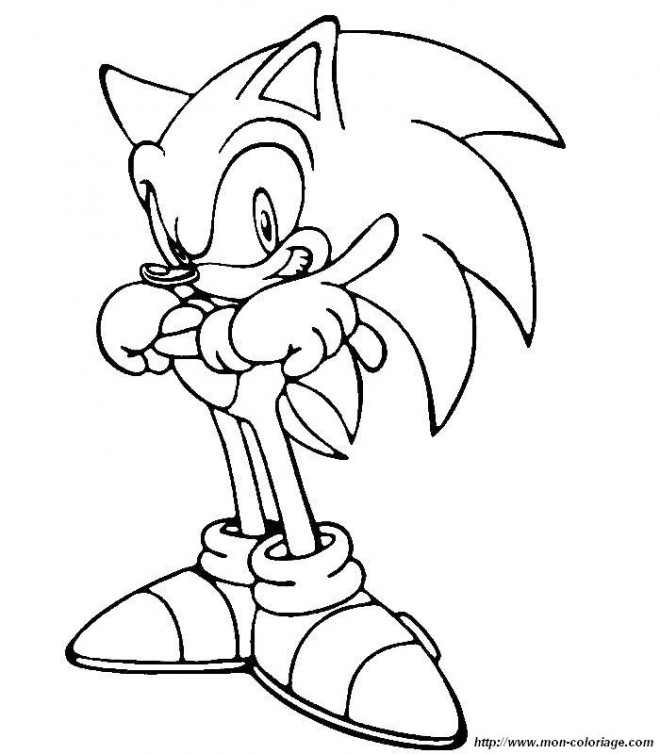 Coloriage et dessins gratuits jeux vidéo Sonic facile à imprimer