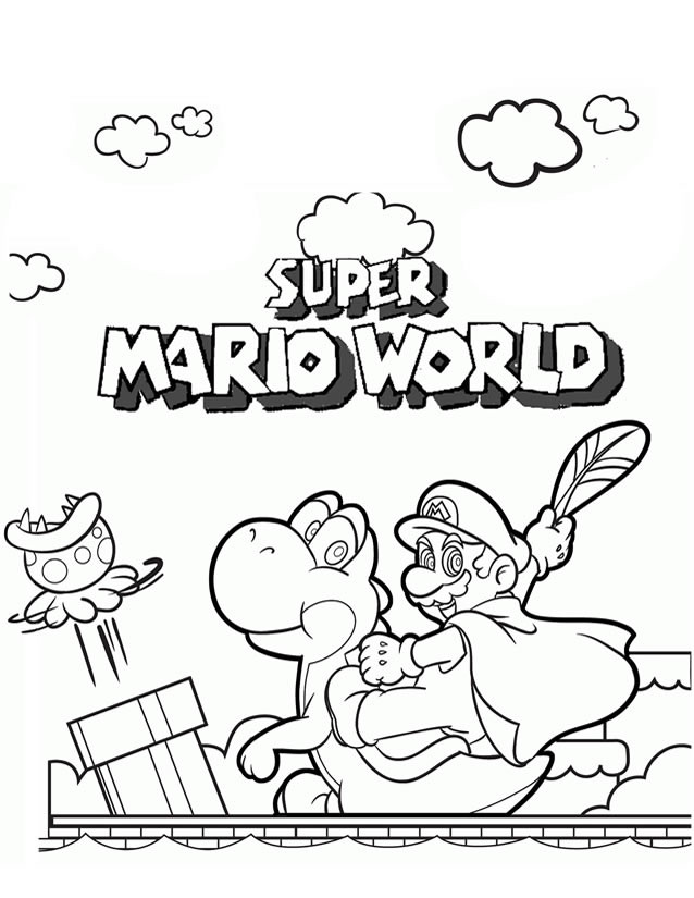 Coloriage et dessins gratuits jeux vidéo Super Mario World à imprimer