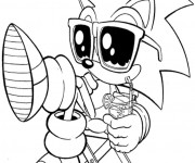 Coloriage Super Sonic jeux vidéo