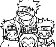 Coloriage Chibi &eacute;quipe 7 de Kakashi