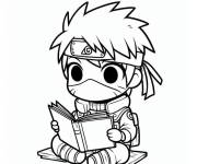 Coloriage Chibi Kakash et le livre Icha Icha pour les enfants pc