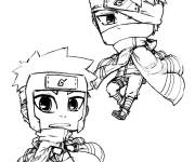 Coloriage Chibi Kakashi Hatake et Naruto