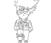 Coloriage Chibi Kakashi lit un livre