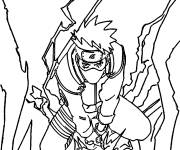 Coloriage Hatake Kakashi de Naruto en noir et blanc