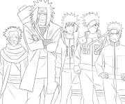 Coloriage Hatake Kakashi en &eacute;quipe de ninja