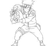 Coloriage Hatake Kakashi et boule d'&eacute;nergie en attaquant