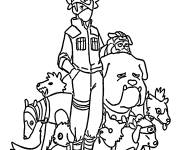 Coloriage Hatake Kakashi parmi Ninken