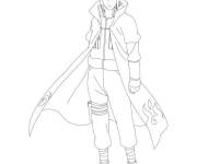 Coloriage Illustration Kakashi en position de combat