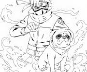 Coloriage Imagier Kakashi et pakkun