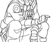 Coloriage Kakashi accroupi