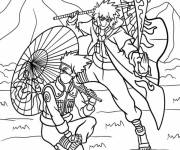 Coloriage Kakashi avec Minato