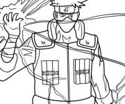 Coloriage Kakashi avec sa boule &eacute;clair
