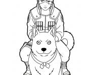 Coloriage Kakashi avec son chien