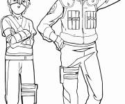 Coloriage Kakashi avec son &eacute;l&egrave;ve