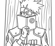 Coloriage Kakashi avec son livre