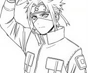 Coloriage Kakashi avec un chapeau
