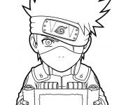 Coloriage Kakashi chibi avec une lettre