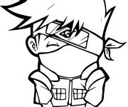 Coloriage Kakashi chibi souriant