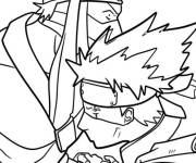 Coloriage Kakashi contre Zabuza