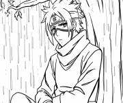 Coloriage Kakashi dans la for&ecirc;t sous la pluie