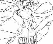 Coloriage Kakashi en cape
