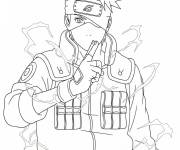 Coloriage Kakashi en geste de d&eacute;fi