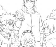 Coloriage Kakashi en groupe