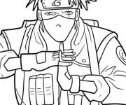 Coloriage Kakashi en plein performance