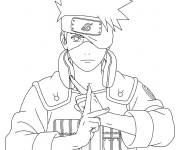 Coloriage Kakashi en signe de calme