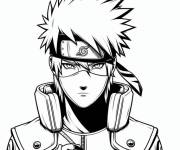 Coloriage Kakashi en te regardant s&eacute;rieusement