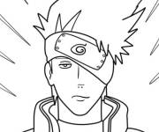 Coloriage Kakashi enl&egrave;ve son masque &agrave; motifs