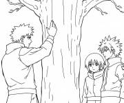 Coloriage Kakashi enseigne aux jeunes ninjas