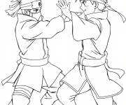 Coloriage Kakashi entra&icirc;ne son ami