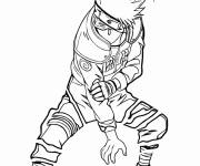 Coloriage Kakashi et Chidori Mille Oiseaux