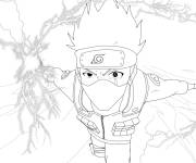 Coloriage Kakashi et l'attaque de la foudre