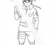 Coloriage Kakashi et l'&eacute;p&eacute;e lumineuse