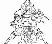 Coloriage Kakashi et l'&eacute;quipe 7 pour enfants