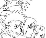 Coloriage Kakashi et les meilleurs Ninjas