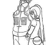 Coloriage Kakashi et Mina de l'anime Naruto
