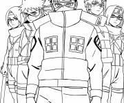 Coloriage Kakashi et ses meilleurs ninjas en mission