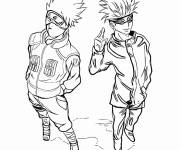 Coloriage Kakashi et son copain