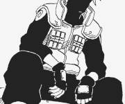 Coloriage Kakashi Hatake assis et pensif