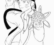 Coloriage Kakashi Hatake avec sa boule magique