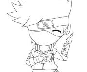 Coloriage et dessins gratuit Kakashi Hatake chibi tenant un livre à imprimer