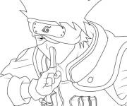 Coloriage Kakashi Hatake concentr&eacute;